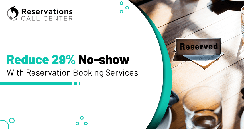 A blog banner by Reservations Call Center titled Reduce 29% No-show With Reservation Booking Services